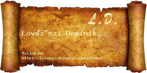 Lovászi Dominik névjegykártya